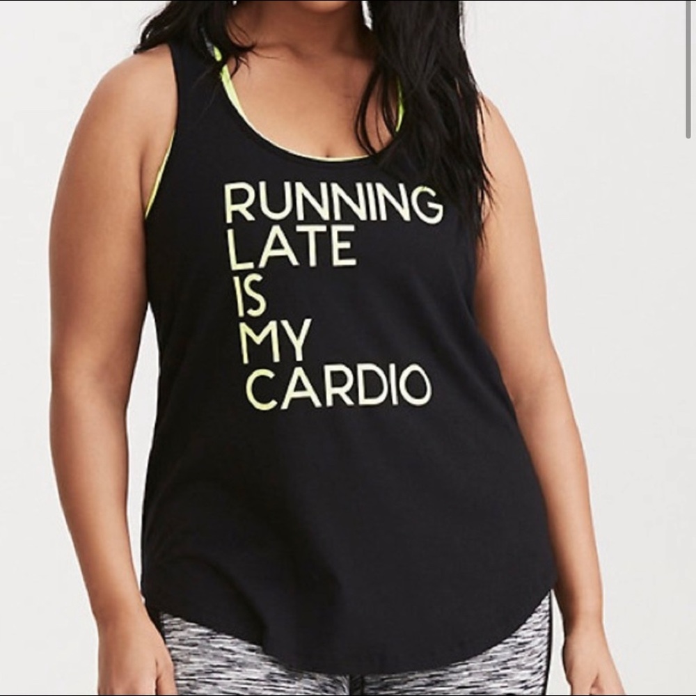 Torrid Graphic Active Tank Top Neon Yellow - PLUS SIZE